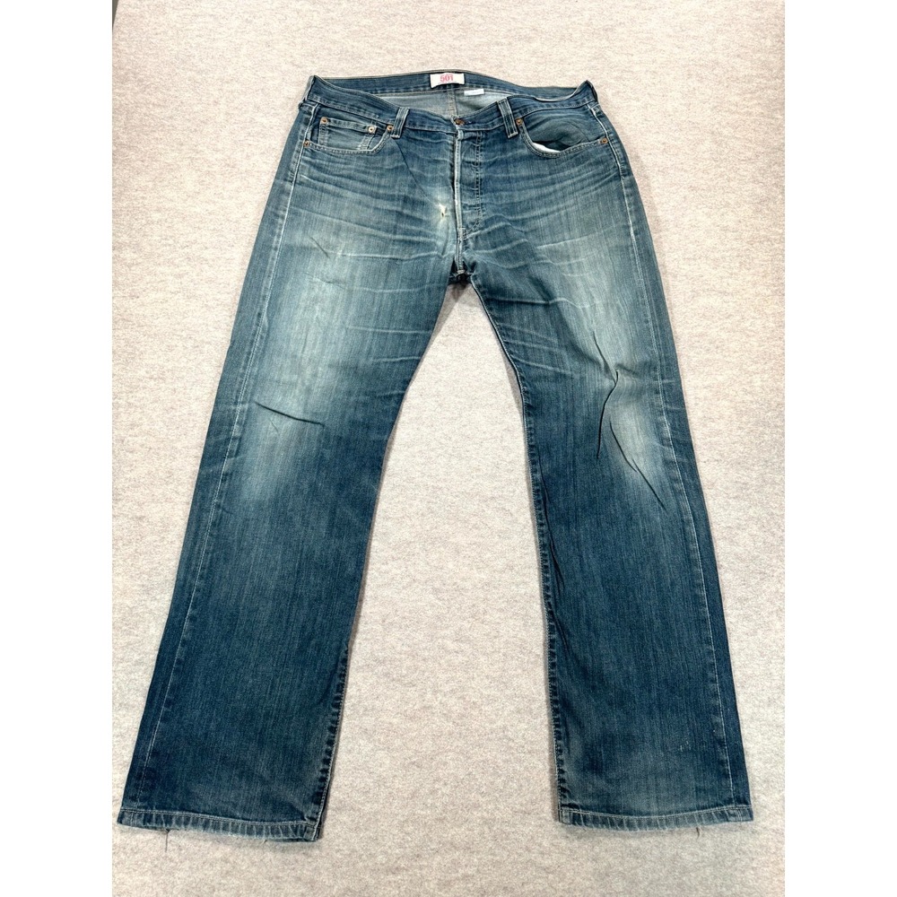 Levi's 501 Original Straight Jeans Men 36x32 Blue Denim Cotton Button Fly Casual